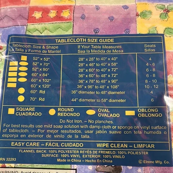 NWT Sango Sweet Shoppe Christmas 60”x102” Oblong Tablecloth Flannel Backed Vinyl - Picture 6 of 12